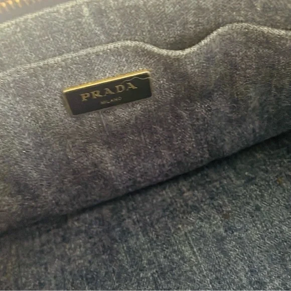 🎄Sale! Today only🎄Authentic Prada Canapa Tote in Blue Denim - Picture 6 of 10